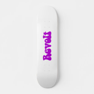 Revolt - Purple on White Skateboard
