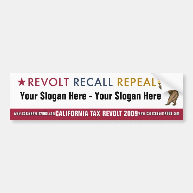 Revolt Recall Repeal - Custom Bumper Sticker (Front)