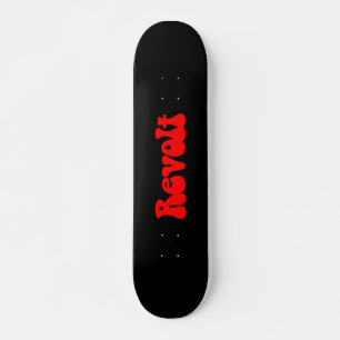 Revolt - Red on Black Skateboard