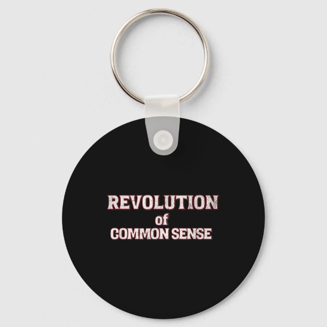 Revolution Of Common Sense Text Trump 45- 47 Key Ring (Front)