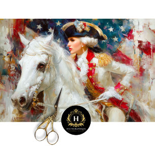 Revolutionary General Woman on Horseback Decoupage Tissue Paper
