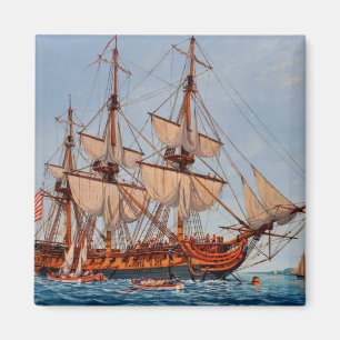 Revolutionary Painting of the Frigate Confederacy Magnet