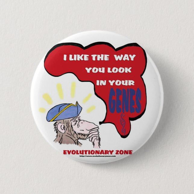 Revolutionary Thinking Monkey 6 Cm Round Badge (Front)