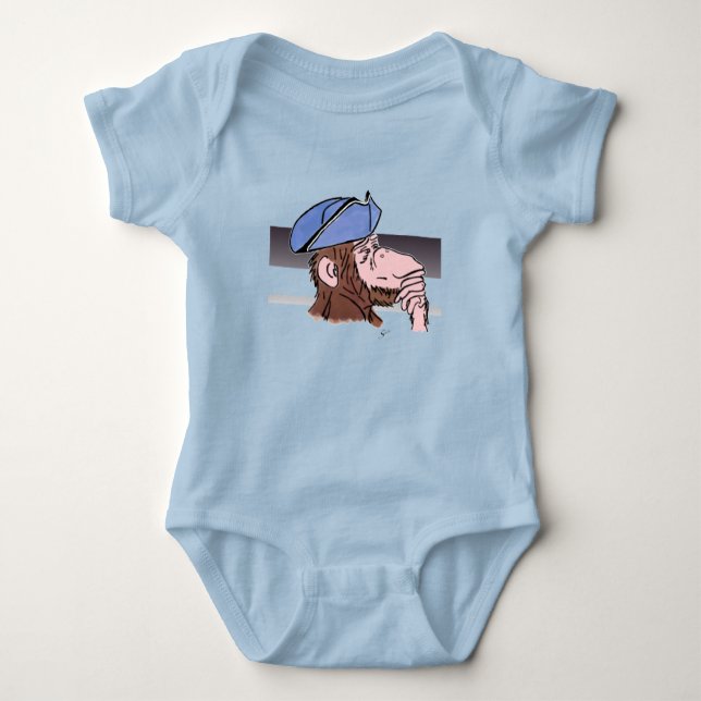 Revolutionary Thinking Monkey Baby Bodysuit (Front)