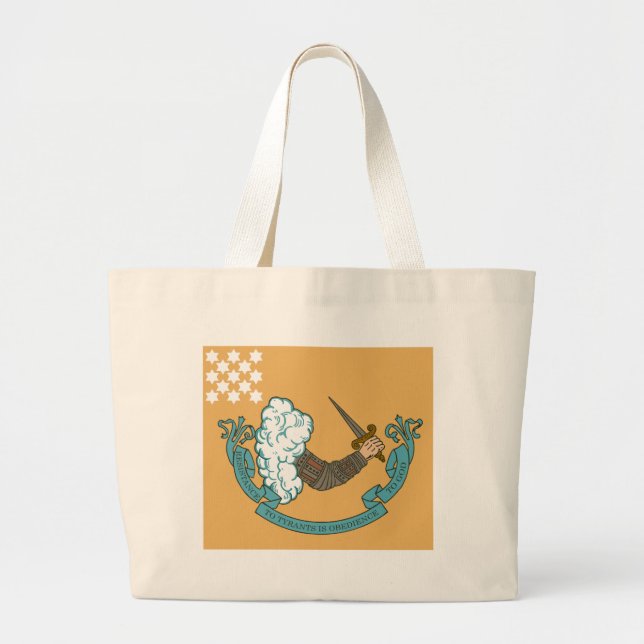 Revolutionary War Battle Flag Large Tote Bag (Front)