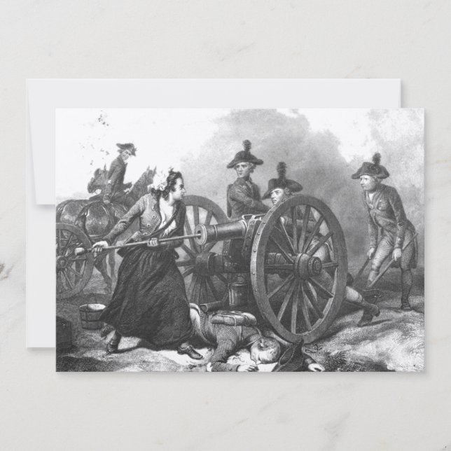 Revolutionary War Molly Pitcher Cannon Invitation (Front)