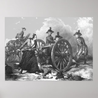 Revolutionary War Molly Pitcher Cannon Print