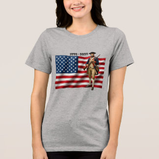 Revolutionary War Soldier & American Flag 250 URM Tri-Blend Shirt