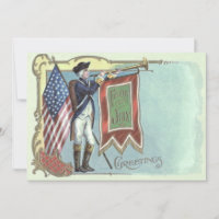 Revolutionary War Soldier American Flag Horn