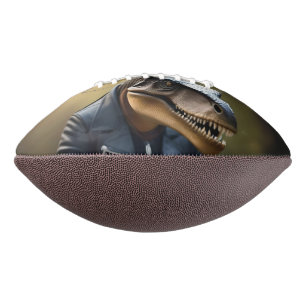 Revved Up Rex: T-Rex in Leathers on a Motorbike, Football