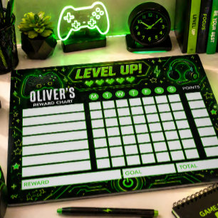 Reward Chart Gamer Personalised Chart Notepad