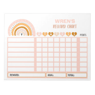 Reward Chart Rainbow Personalized Chore Chart Notepad