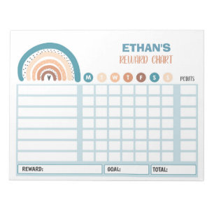 Reward Chart Rainbow Personalized Chore Chart Notepad