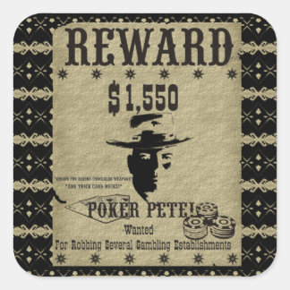 Reward Poker Pete  Square Sticker
