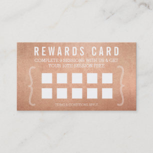 REWARD PUNCH CARD simple minimal trendy rose gold