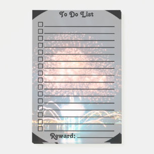 Reward To Do List Golden/Blue Fireworks Photo Post-it Notes