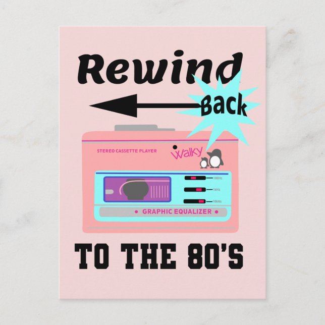 Rewind Back to the 80's Postcard (Front)