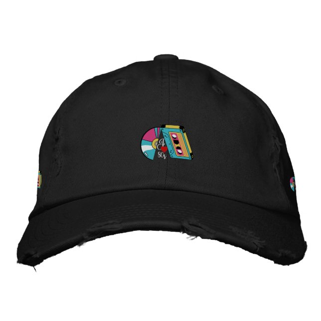 Rewind Rad Dad Hat: 80s Beat Headwear Embroidered Hat (Front)