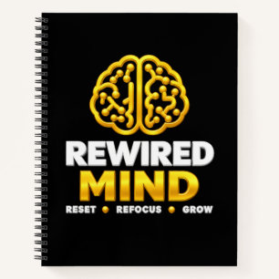 Rewired Mind Logo Spiral Notebook - Black Journal