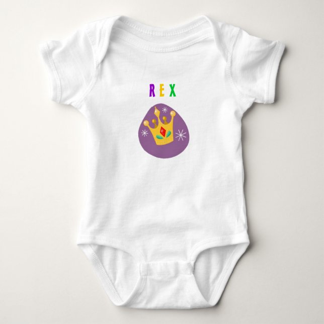 Rex, 1st Mardi Gras Baby Bodysuit (Front)