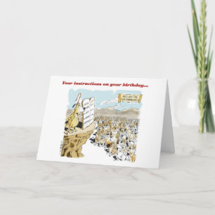 Rex as Moses with birthday commands Card