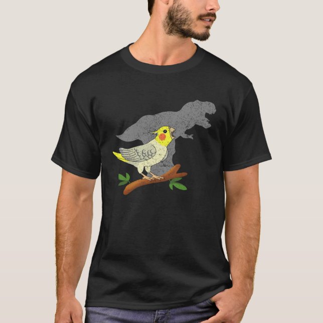 Rex Cockatiel Vintage Dinosaur Parrot T-Shirt (Front)