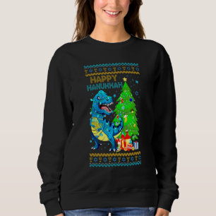 Rex Dinosaur Christmas Tree Happy Hanukkah Chanukk Sweatshirt