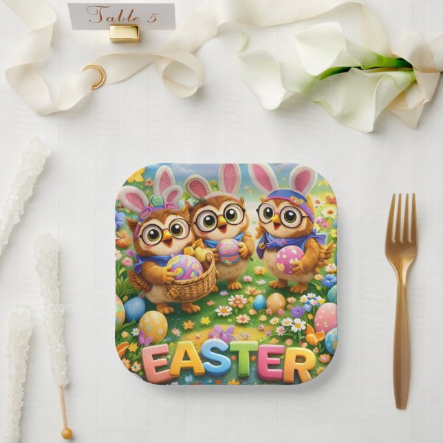 rex hoot easter party plate (Wedding)