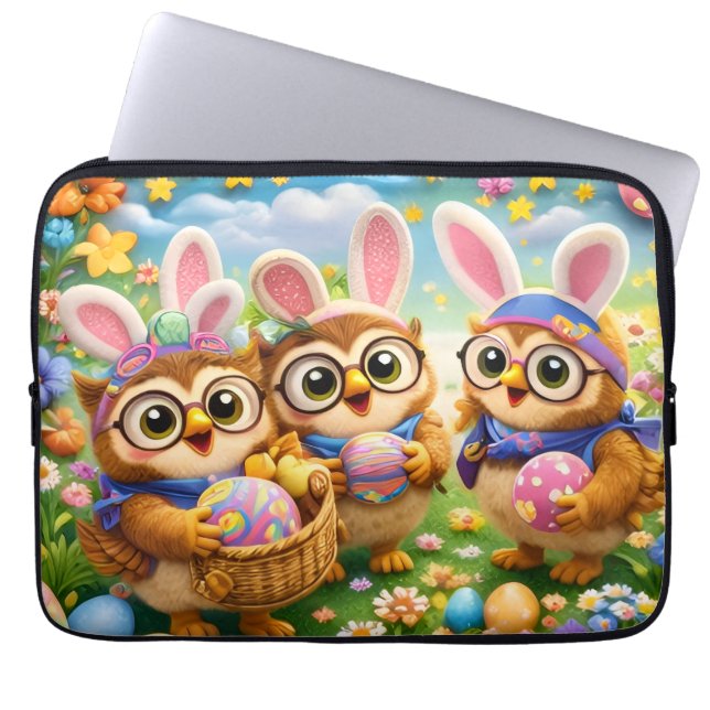 rex hoot laptop case Easter gifts (Front)