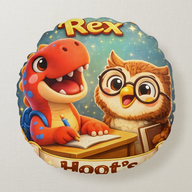 rex hoot round cushion (Front)