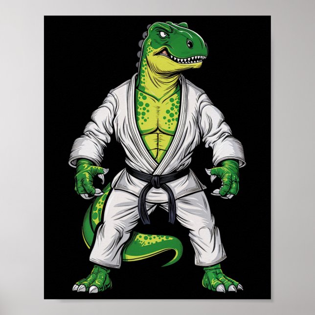 Rex Martial Arts Dinosaur Jiu-jitsu Bjj Karate  Poster (Front)