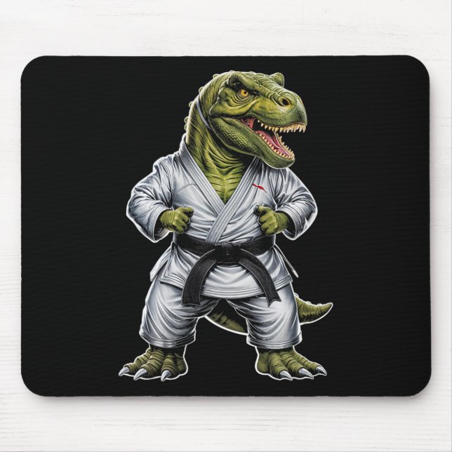 Rex Martial Arts Dinosaur Karate Jiu-jitsu Ninja  Mouse Pad (Front)