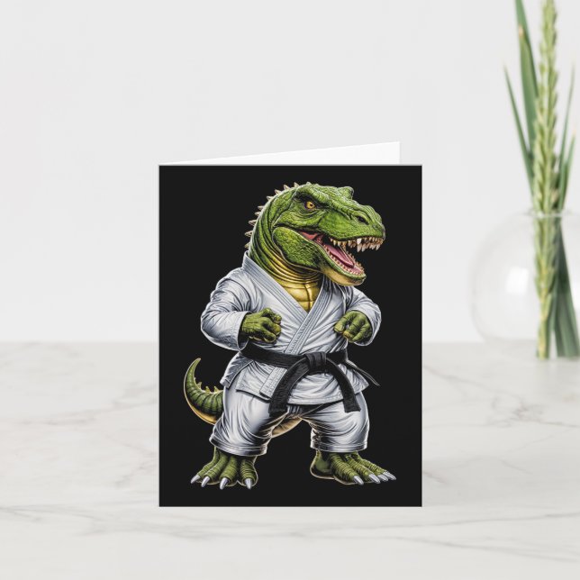 Rex Martial Arts Dinosaur Karate Judo Bjj Fighter  Card (Front)