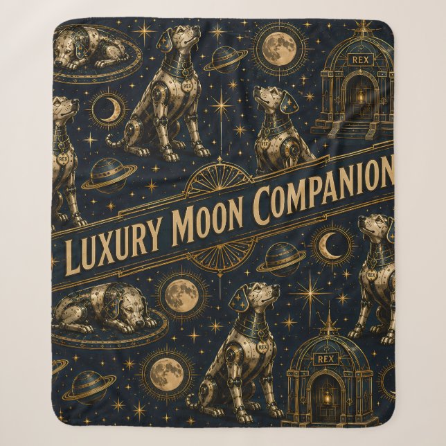 Rex moon companion/fleece blanket throw over (Front)