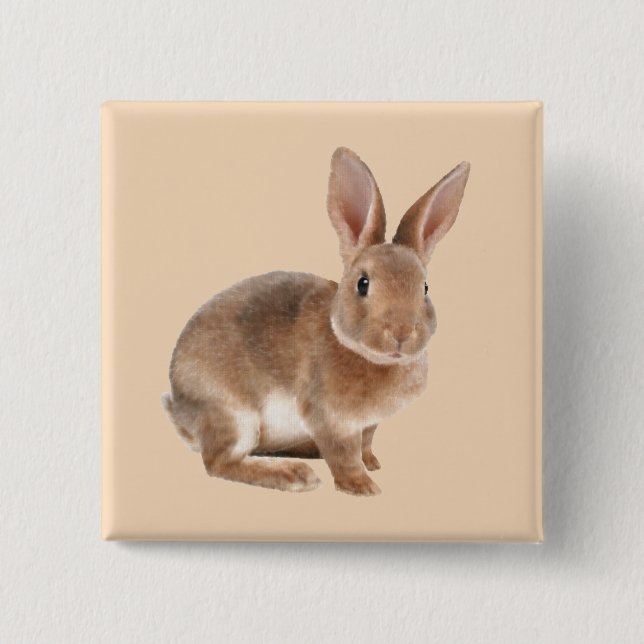 Rex Rabbit 15 Cm Square Badge (Front)