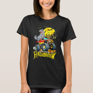  Rex Saurus Riding Monster Truck Happy Halloween T-Shirt