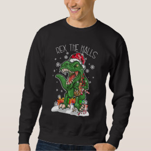 Rex The Halls Christmas T-Rex XMAS Sweatshirt