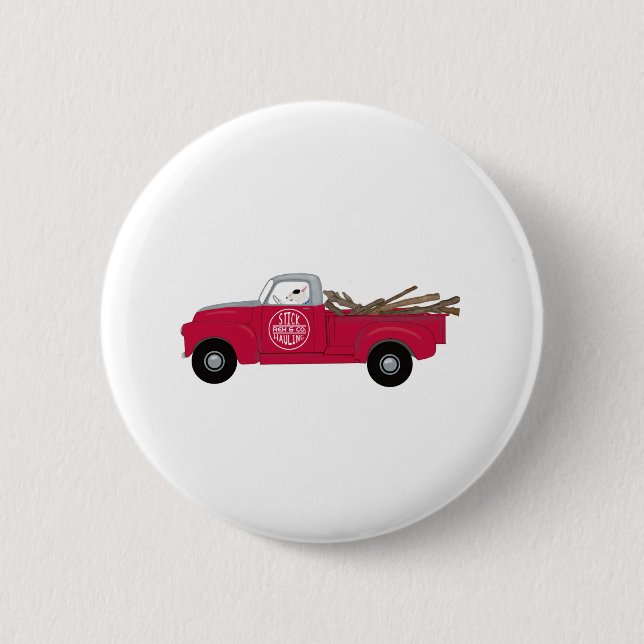 Rex The TV Terrier Red Truck 6 Cm Round Badge (Front)