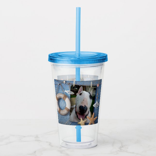 Rex The TV Terrier Summer plastic tumbler (Front)
