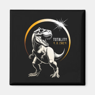 Rex Total Solar Eclipse 2024 Dinosaur April 8 Men Magnet
