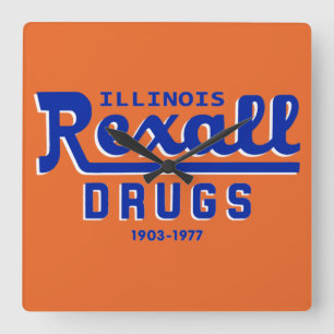 Rexall Drugs of Illinois - 1903-1977 Square Wall Clock