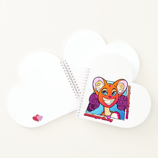 Rexina Regina Heart-Shaped Blank Notebook (Inside)