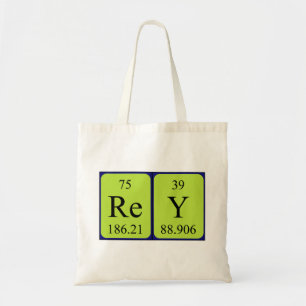 Rey periodic table name tote bag