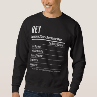 Rey Serving Size Nutrition Label Calories Sweatshirt
