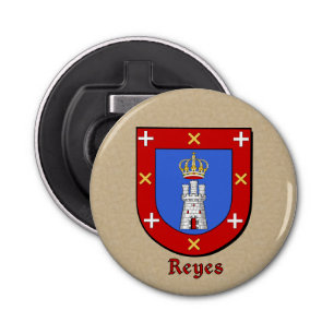 Reyes Heraldic Arms on Parchment Style Back Bottle Opener