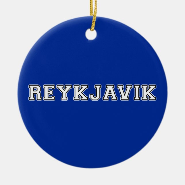 Reykjavik Iceland Ceramic Tree Decoration (Front)