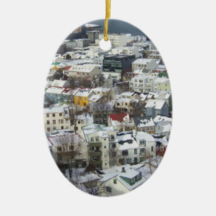 Reykjavik Iceland Ceramic Tree Decoration