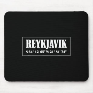 Reykjavik Iceland City Coordinates Mouse Pad