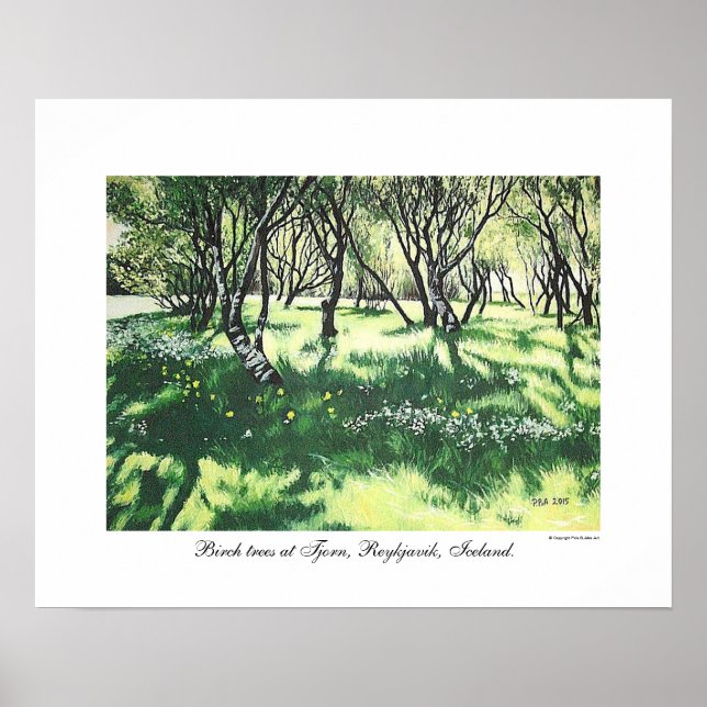 Reykjavik Iceland landscape art by Pola.B.Alex Poster (Front)