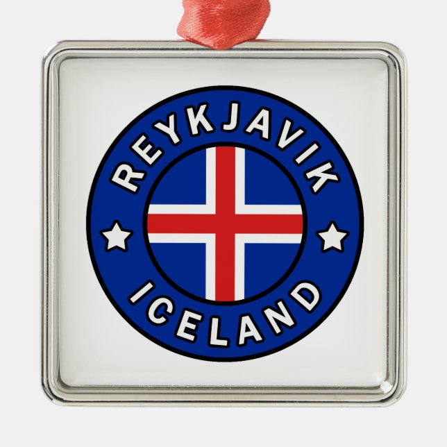 Reykjavik Iceland Metal Tree Decoration (Front)